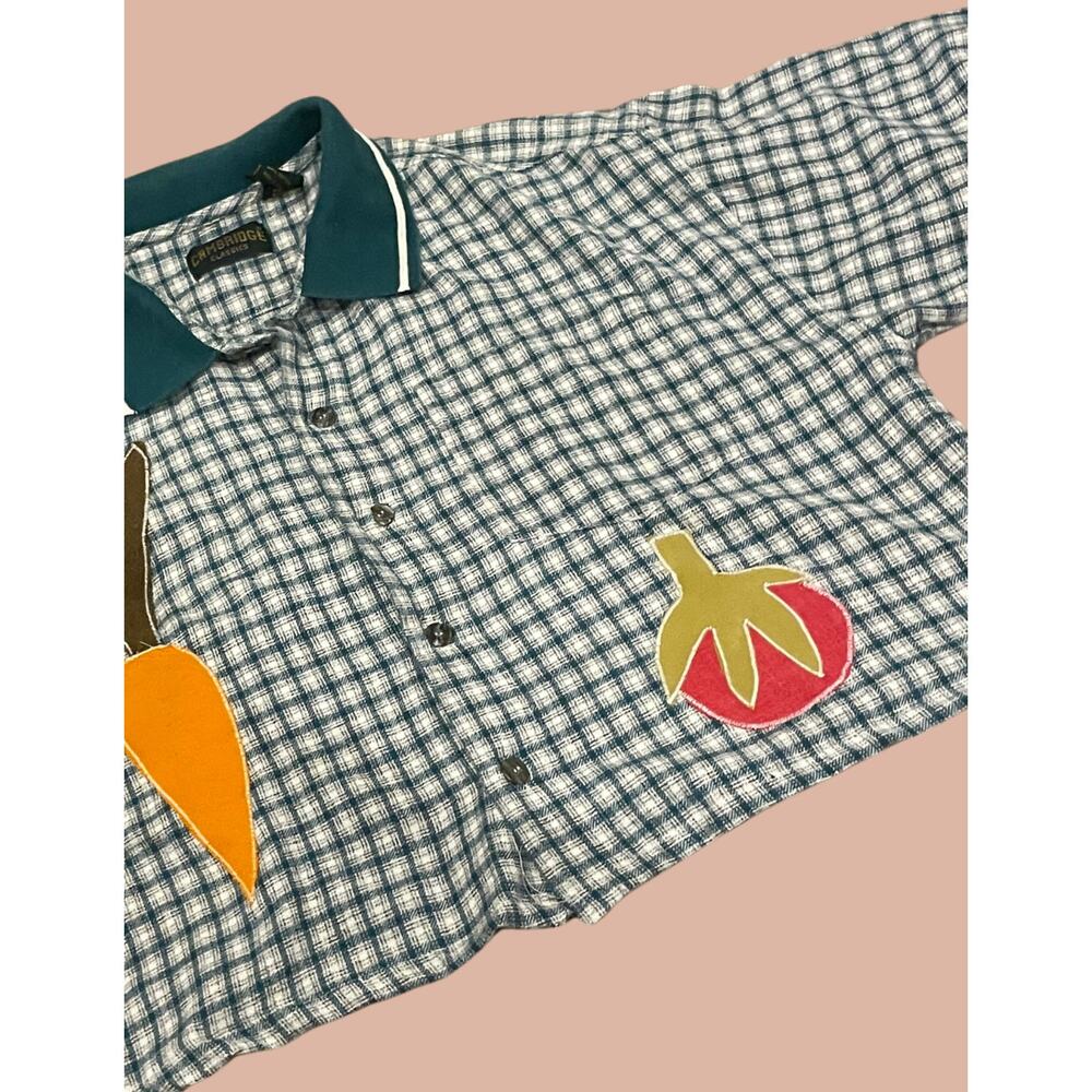 Upcycled Large Cropped Button Down - image 2